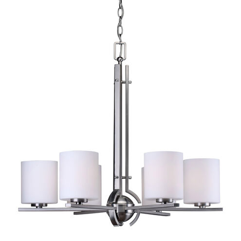 Signature 6 Light 26 inch Brushed Nickel Chandelier Ceiling Light