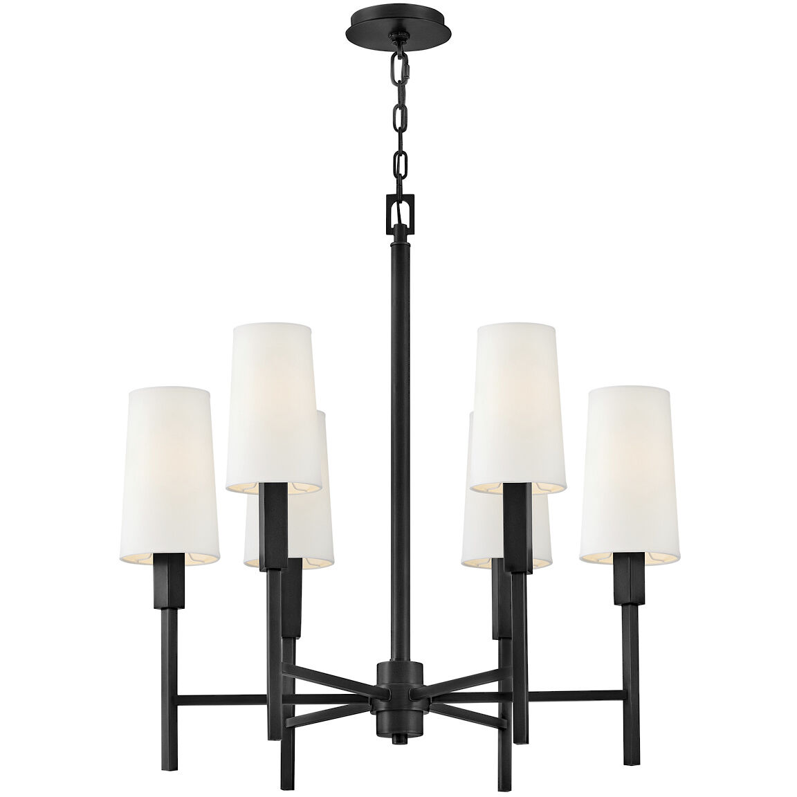Fenwick 6 Light 28 inch Black Chandelier Ceiling Light
