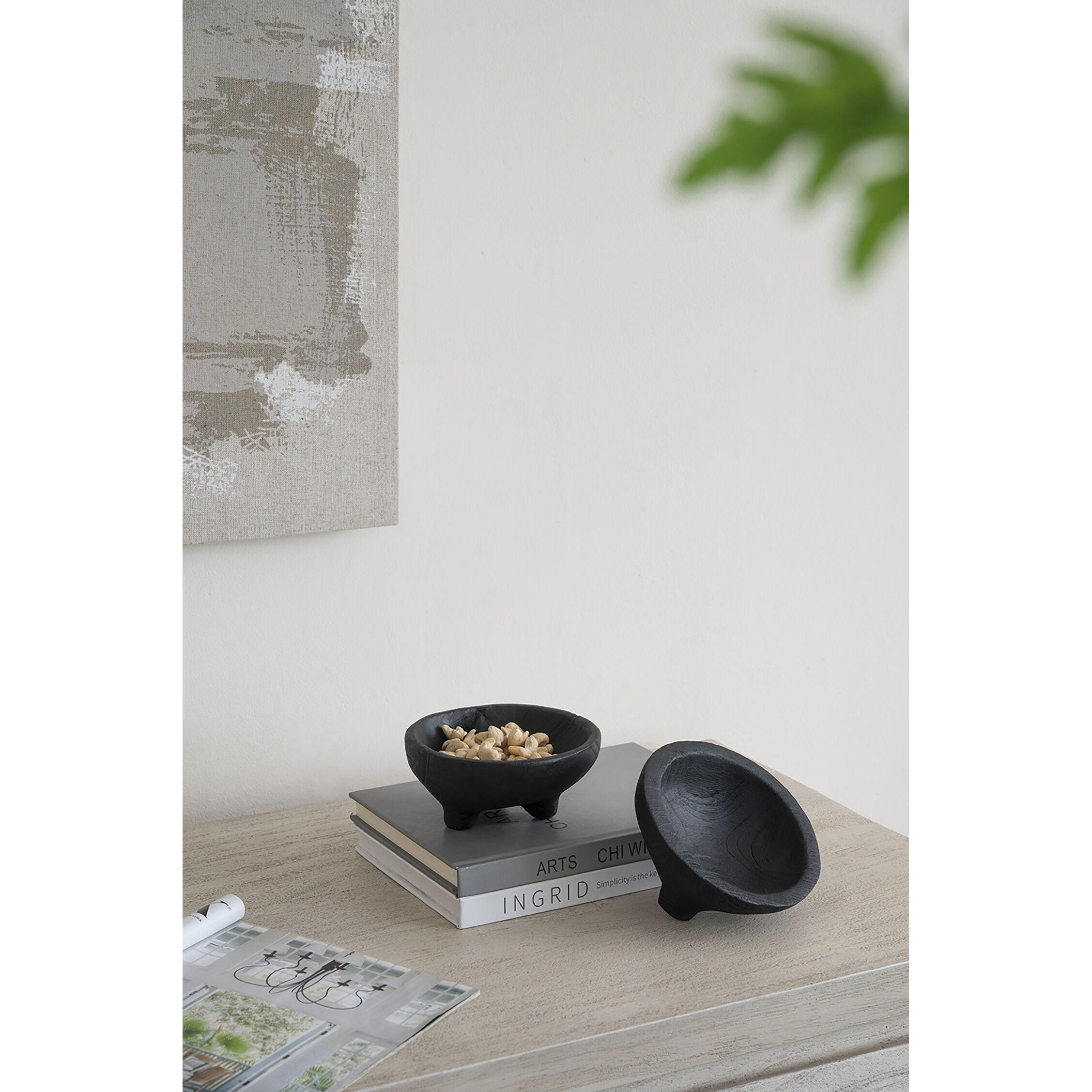 Teak 6 X 3 inch Bowls, With Legs, Set of 2