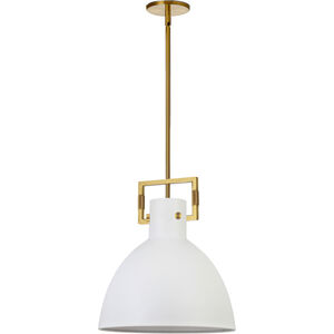 Liberty 1 Light 13.75 inch Matte White with Aged Brass Pendant Ceiling Light in Matte White/Aged Brass