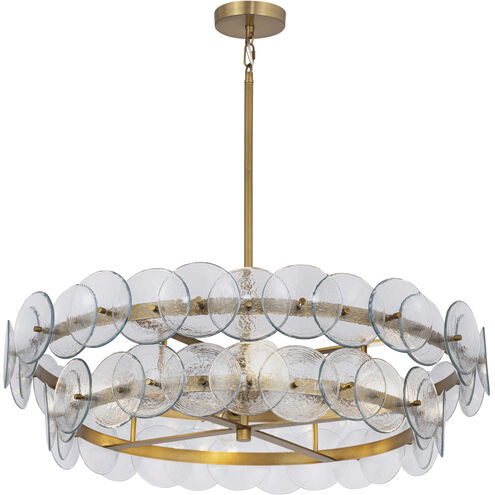 Loren 4 Light 32 inch Weathered Brass Multi-Tier Chandelier Ceiling Light