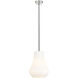 Fairfield LED 11.75 inch Brushed Satin Nickel Mini Pendant Ceiling Light in Matte White Glass
