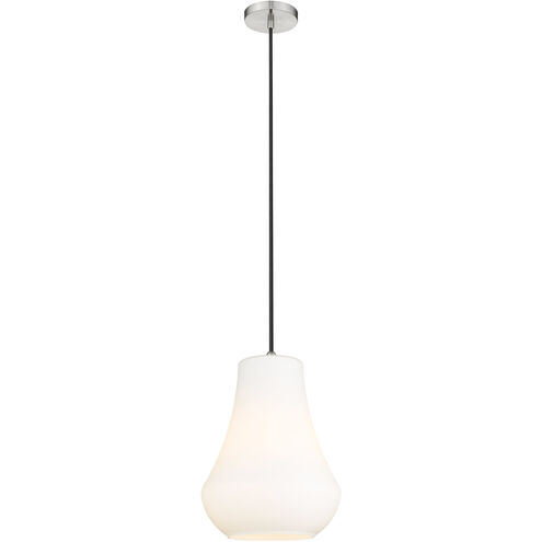 Fairfield LED 11.75 inch Brushed Satin Nickel Mini Pendant Ceiling Light in Matte White Glass