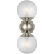 AERIN Cristol 2 Light 6 inch Polished Nickel Double Sconce Wall Light, Small
