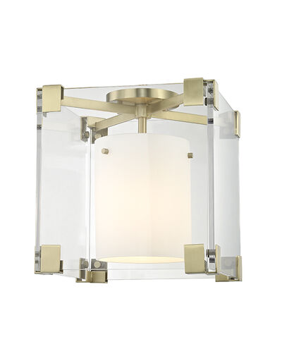 Achilles 1 Light 13.25 inch Aged Brass Flush Mount Ceiling Light