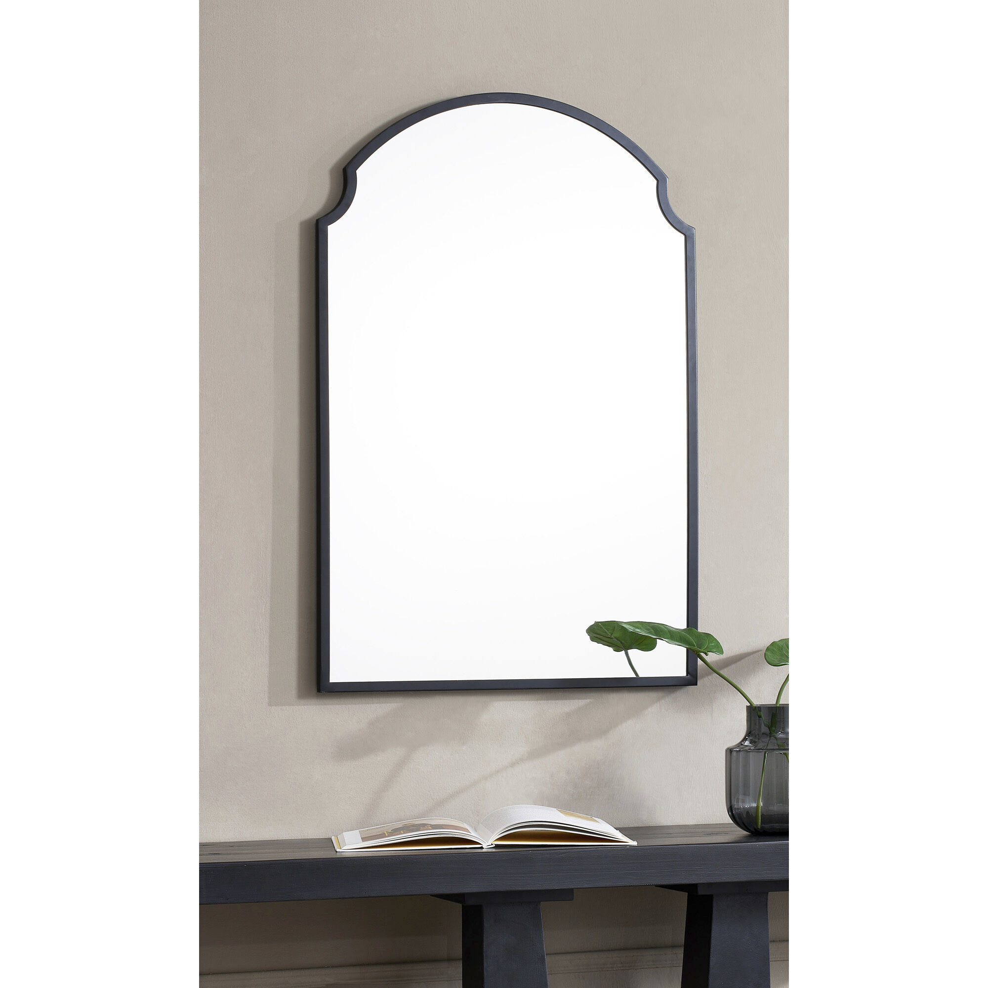 Asmara 36 X 24 inch Matte Black and Clear Mirror