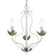 Katarina 3 Light 13 inch Antique White with Antique Brass Accents Chandelier Ceiling Light