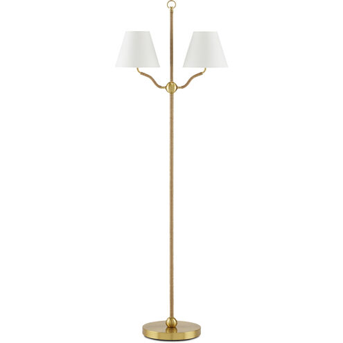 Sirocco 56 inch 60 watt Antique Brass Floor Lamp Portable Light