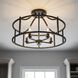 Stockton 5 Light 24 inch Matte Black Semi-Flush Ceiling Light, Essentials