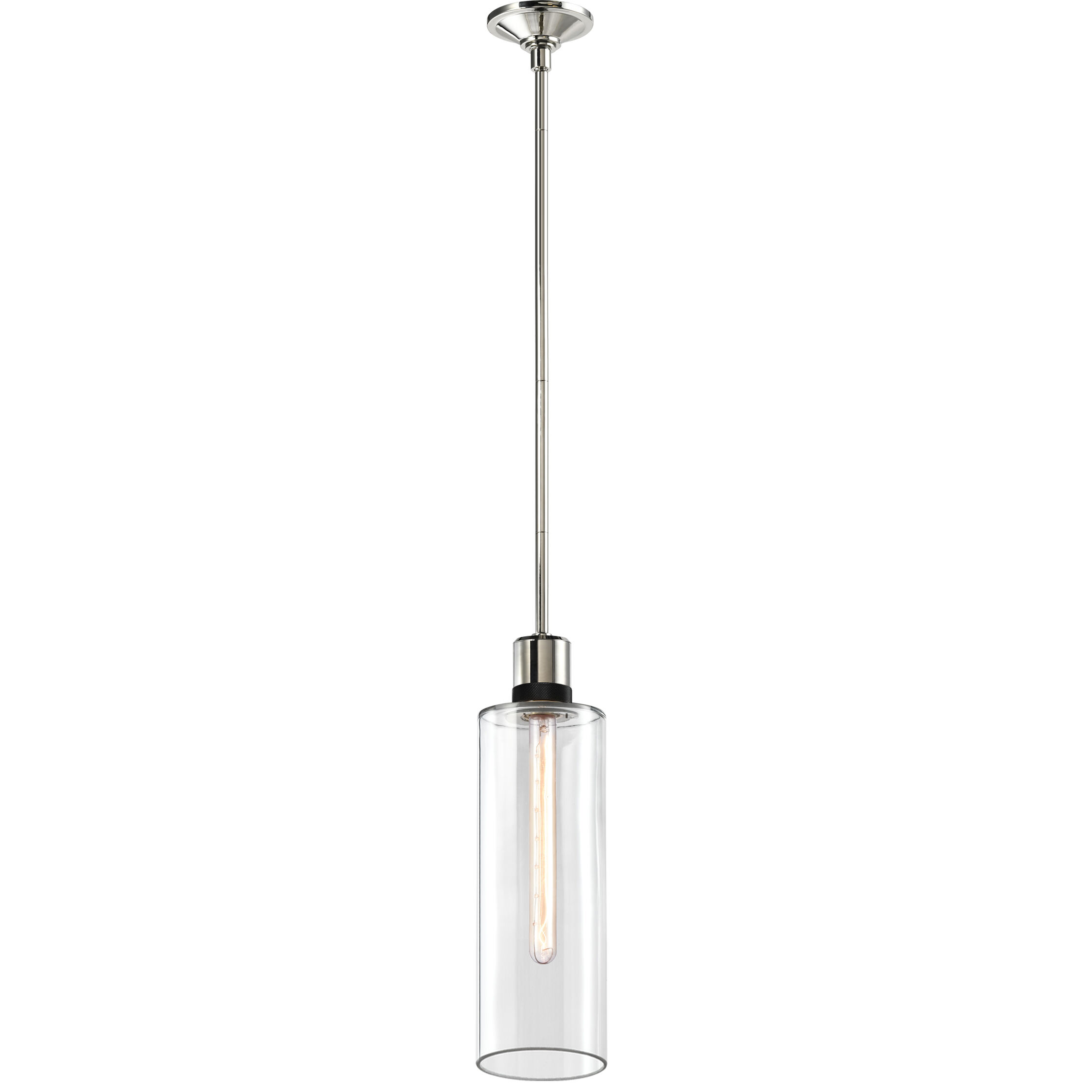 Zigrina 1 Light 5.88 inch Polished Nickel with Satin Brushed Black Pendant Ceiling Light