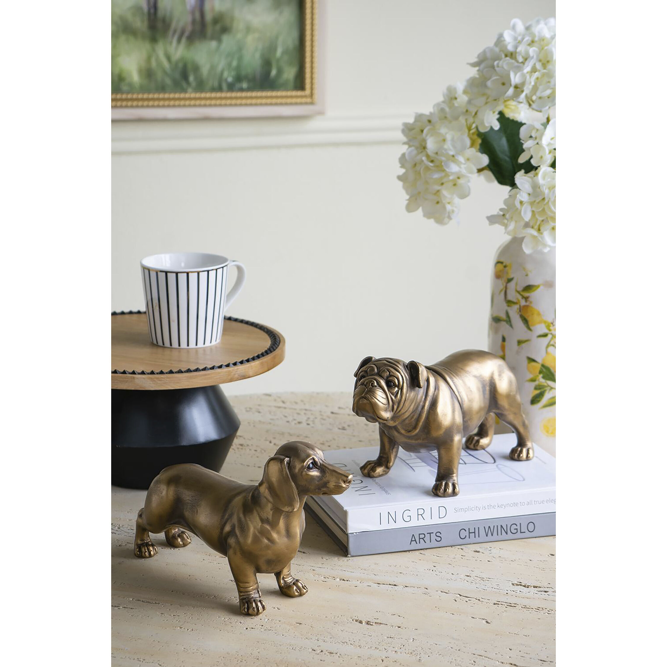 Lifelike Dachshund Copper Figurine