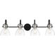 Monico 4 Light 36 inch Coal/Polished Nickel Bath Light Wall Light