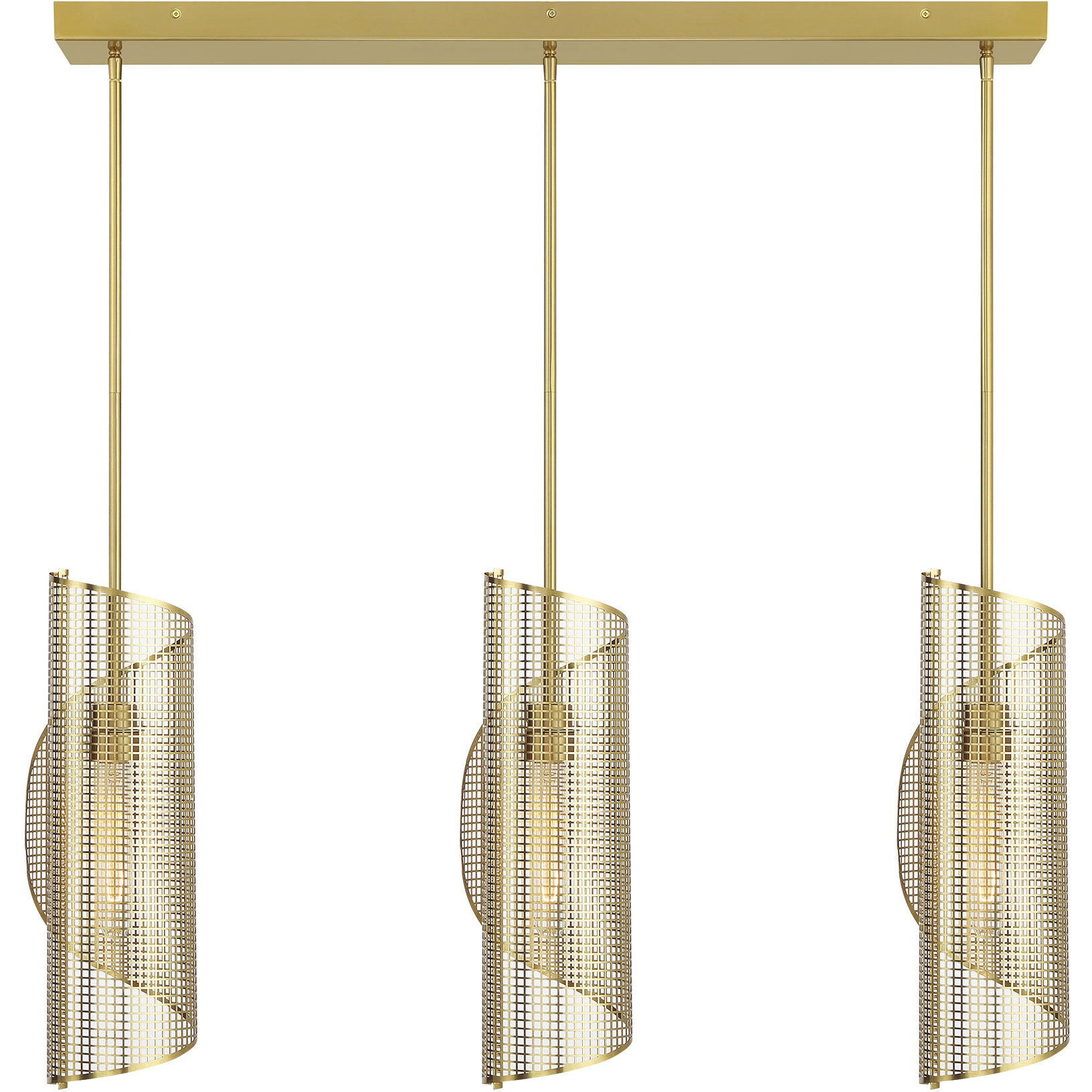 Hillbourne Linear Chandelier Ceiling Light in Warm Brass