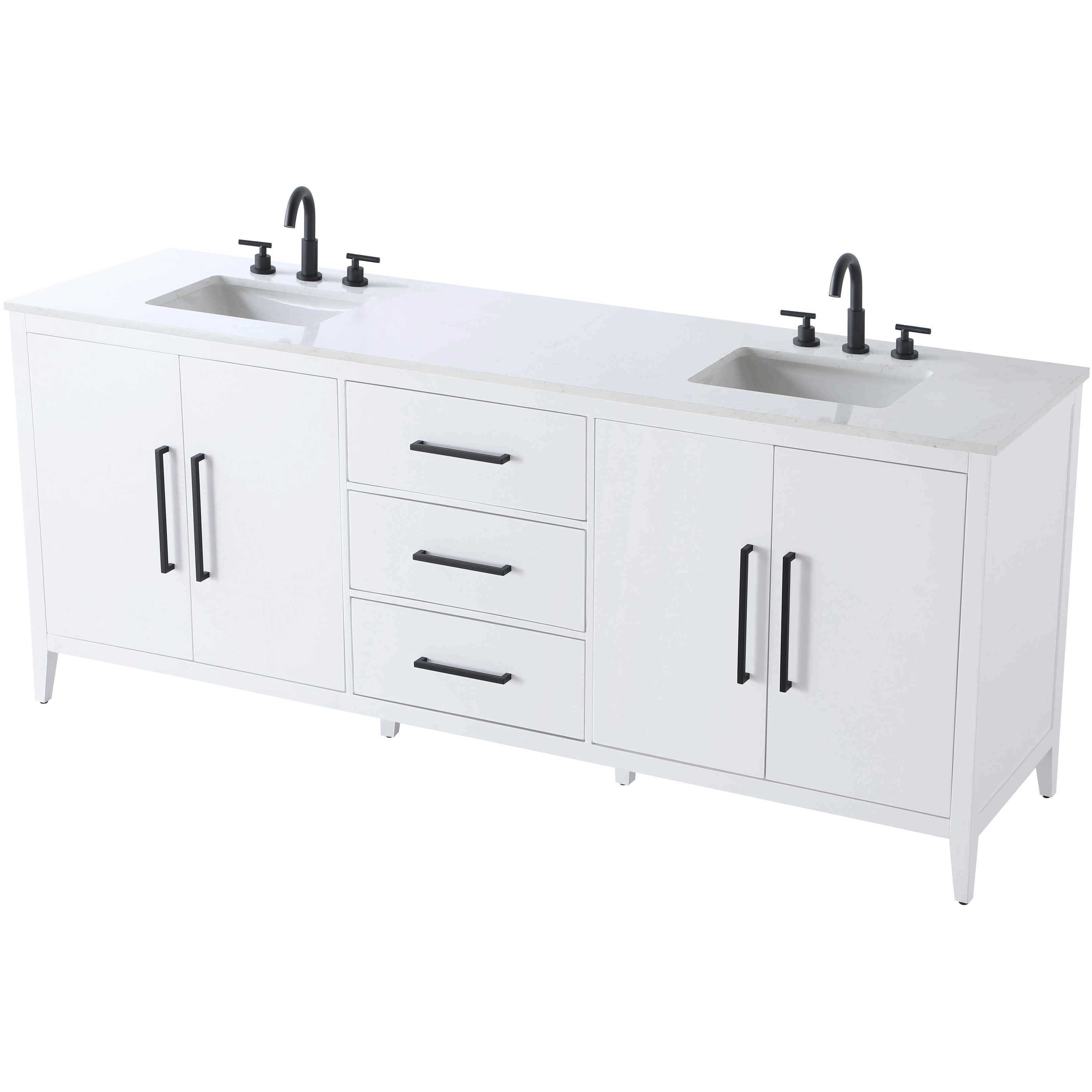 Millie 84 X 35 inch White Bathroom Vanity Cabinet