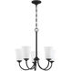 Neighborhood Gwyneth 5 Light 23 inch Flat Black Chandelier Ceiling Light in White Frost Glass, Neighborhood Collection