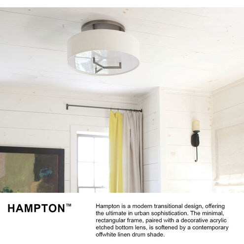 Hampton 3 Light 26 inch Buckeye Bronze Indoor Semi-Flush Mount Ceiling Light in Non-LED