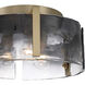 Aenon 3 Light 15 inch Brushed Champagne Brass Flush Mount Ceiling Light