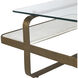 Winnipeg 48 X 30 inch Forged Champagne and Ivory Marble with Tempered Glass Coffee Table