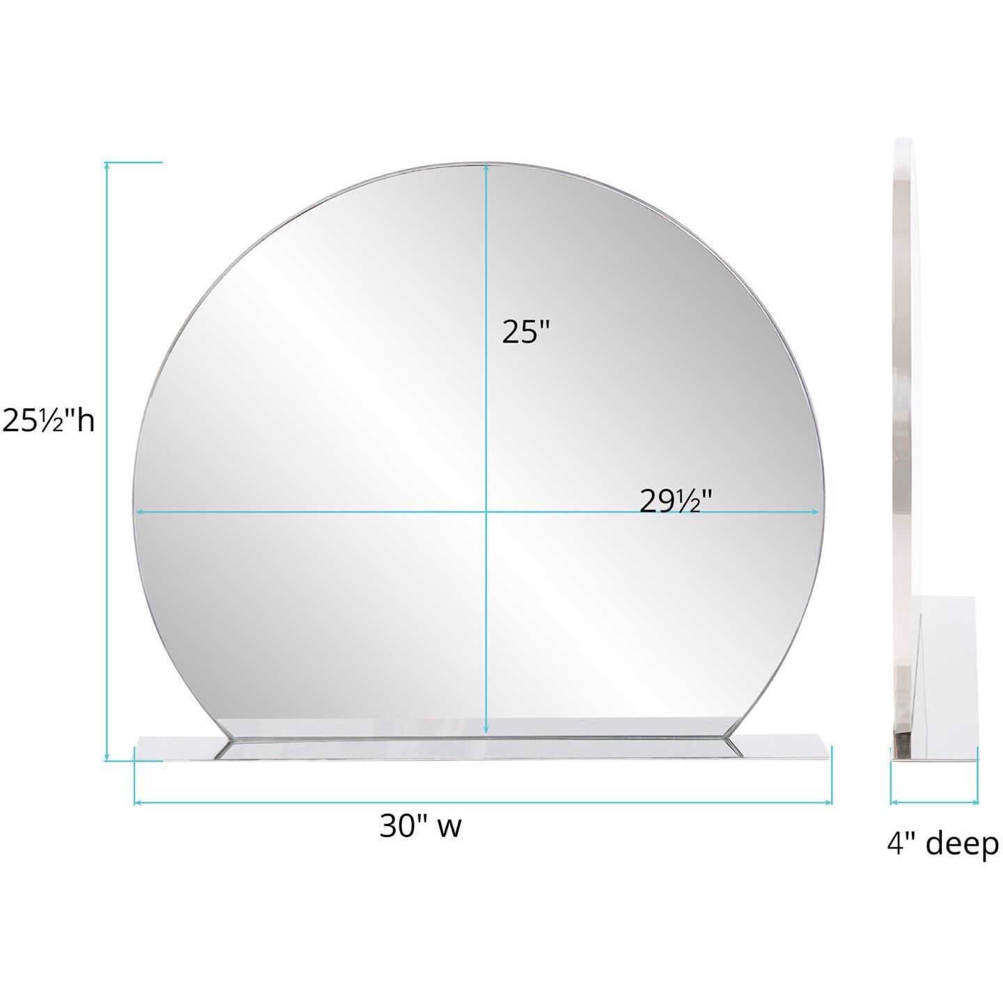 Marion 30 X 25 inch Polished Stainless Steel Wall Mirror, with Shelf