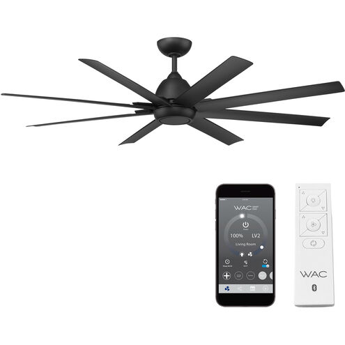 Mocha XL 66 inch Matte Black Downrod Ceiling Fans, Smart Fan