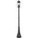Tiberius 4 Light 107.25 inch Black Outdoor Post Mounted Fixture in Clear Seedy Glass