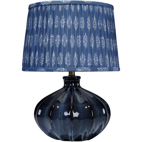 Hershey 20 inch 150.00 watt Reactive Deep Blue Glaze Table Lamp Portable Light