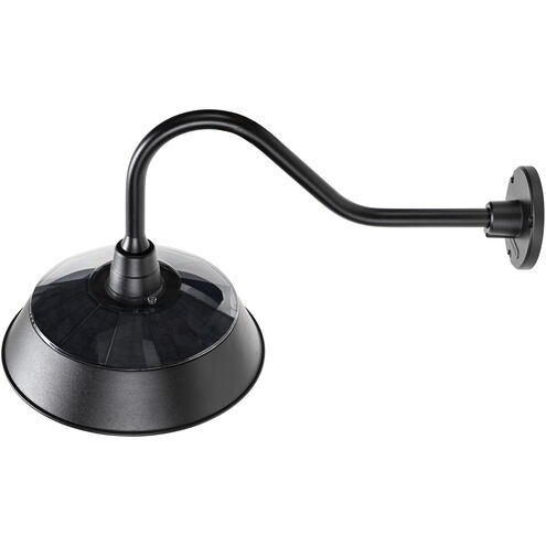 Cottage 1 Light 15 inch Black Barn Light, Solar