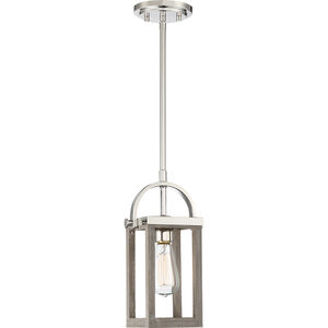 Bliss 1 Light 7 inch Driftwood and Polished Nickel Accents Mini Pendant Ceiling Light