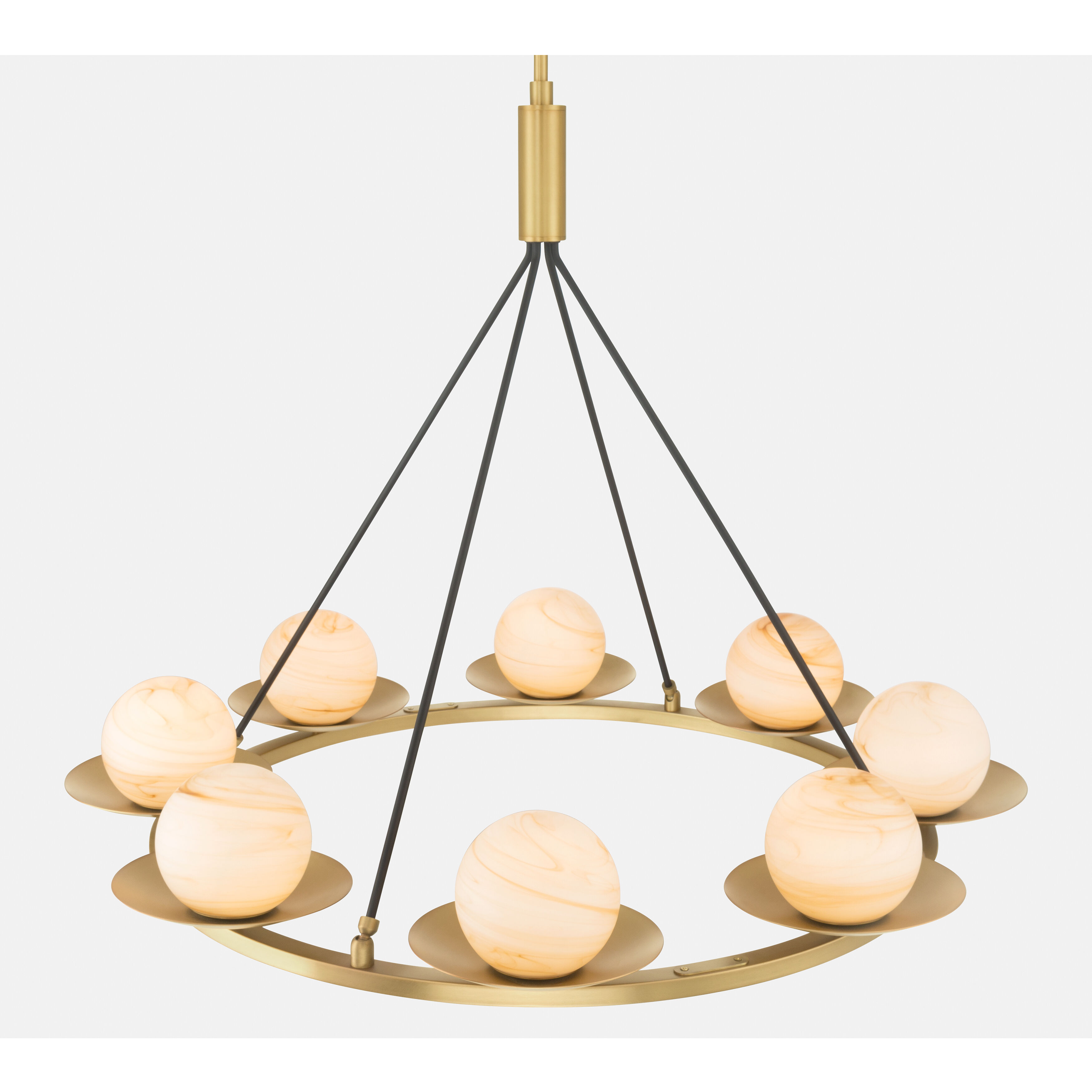 Olenne 8 Light 42 inch Legacy Brass and Dark Matte Black Pendant Ceiling Light