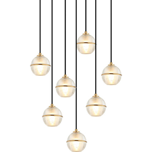 Misty 7 Light 19.25 inch Aged Gold Brass Pendant Ceiling Light