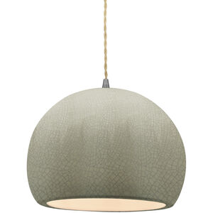 Radiance LED 10 inch Celadon Green Crackle and Brushed Nickel Pendant Ceiling Light