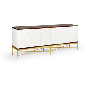 Chelsea House Walnut/White/Antique Gold Sideboard Cabinet