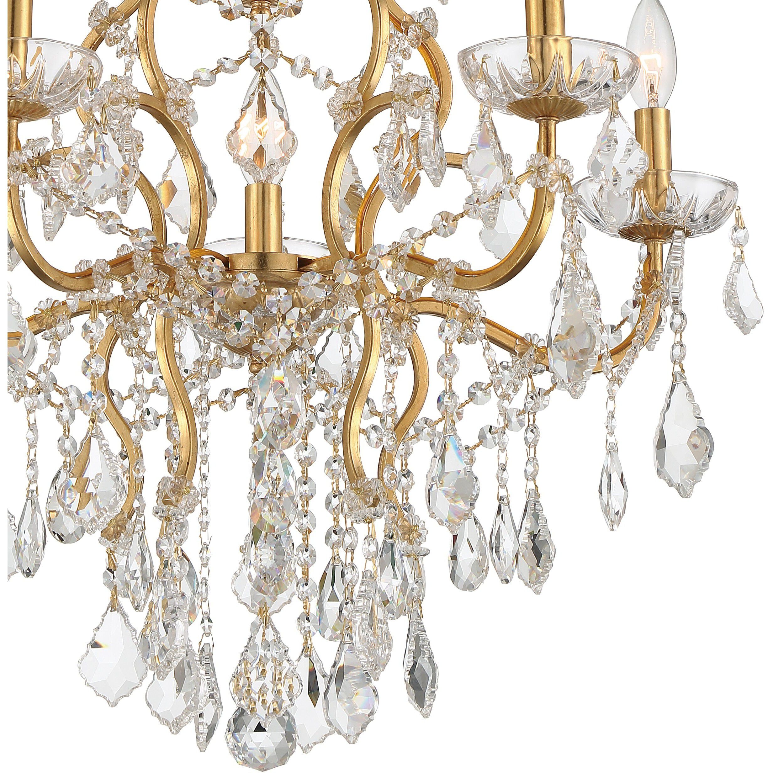 Filmore 6 Light 23 inch Antique Gold Chandelier Ceiling Light in Clear Hand Cut