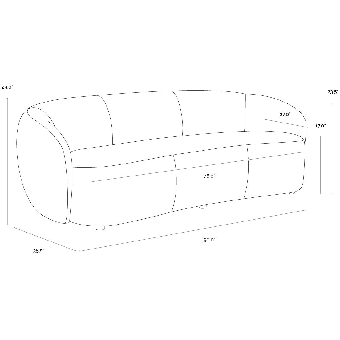 Lorne Aline Butternut Leather Sofa
