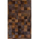 Vegas 36 X 24 inch Dark Brown/Metallic - Champagne Rugs, Hair On Hide