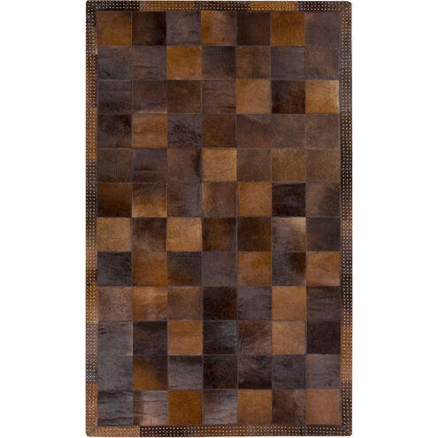 Vegas 36 X 24 inch Dark Brown/Metallic - Champagne Rugs, Hair On Hide