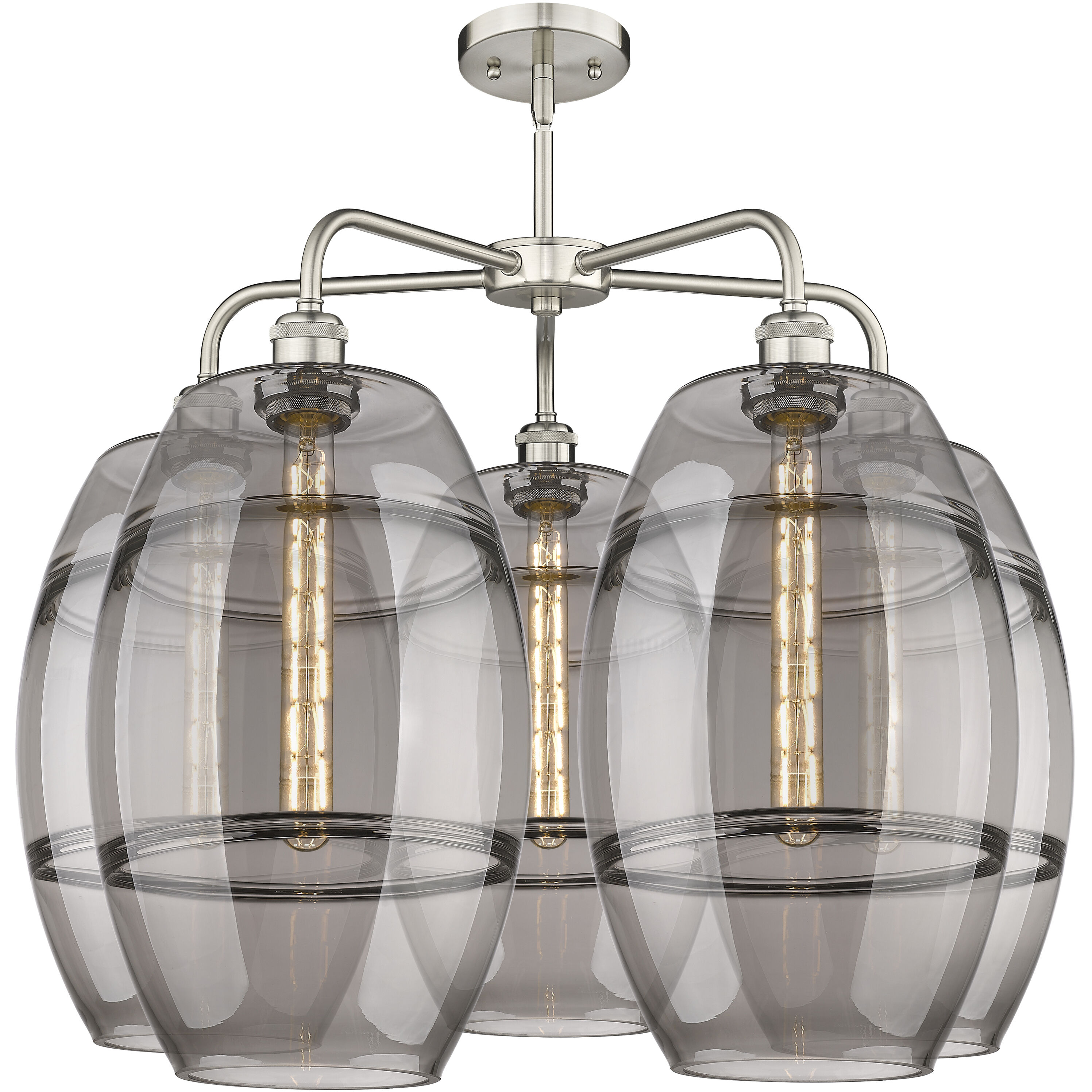 Ballston Vaz 5 Light 28 inch Satin Nickel Stem Hung Chandelier Ceiling Light