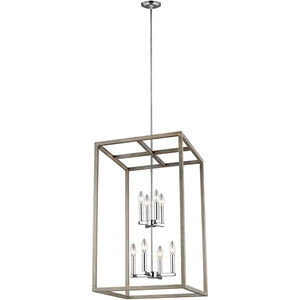 Moffet Street 8 Light 19 inch Washed Pine Foyer Pendant Ceiling Light, Large