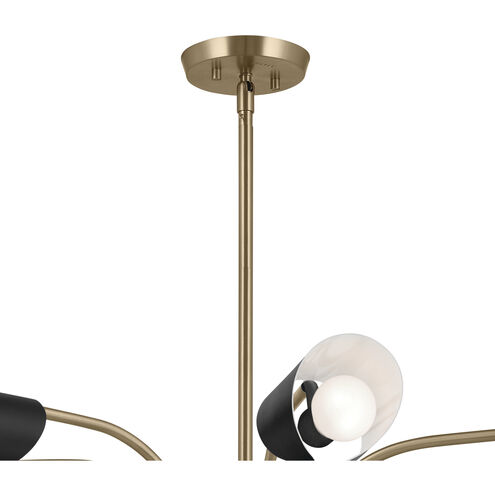Arcus LED 39.25 inch Champagne Bronze with Black Chandelier Ceiling Light in Brushed Gold and Champagne Bronze
