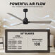 Atlas Alessandra 56 inch Matte Black with Gray Ash Tone Blades Ceiling Fan