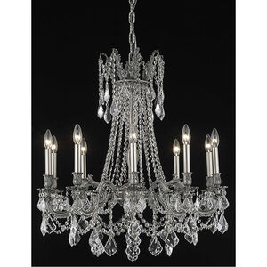 Rosalia 10 Light 28 inch Pewter Dining Chandelier Ceiling Light in Clear, Royal Cut