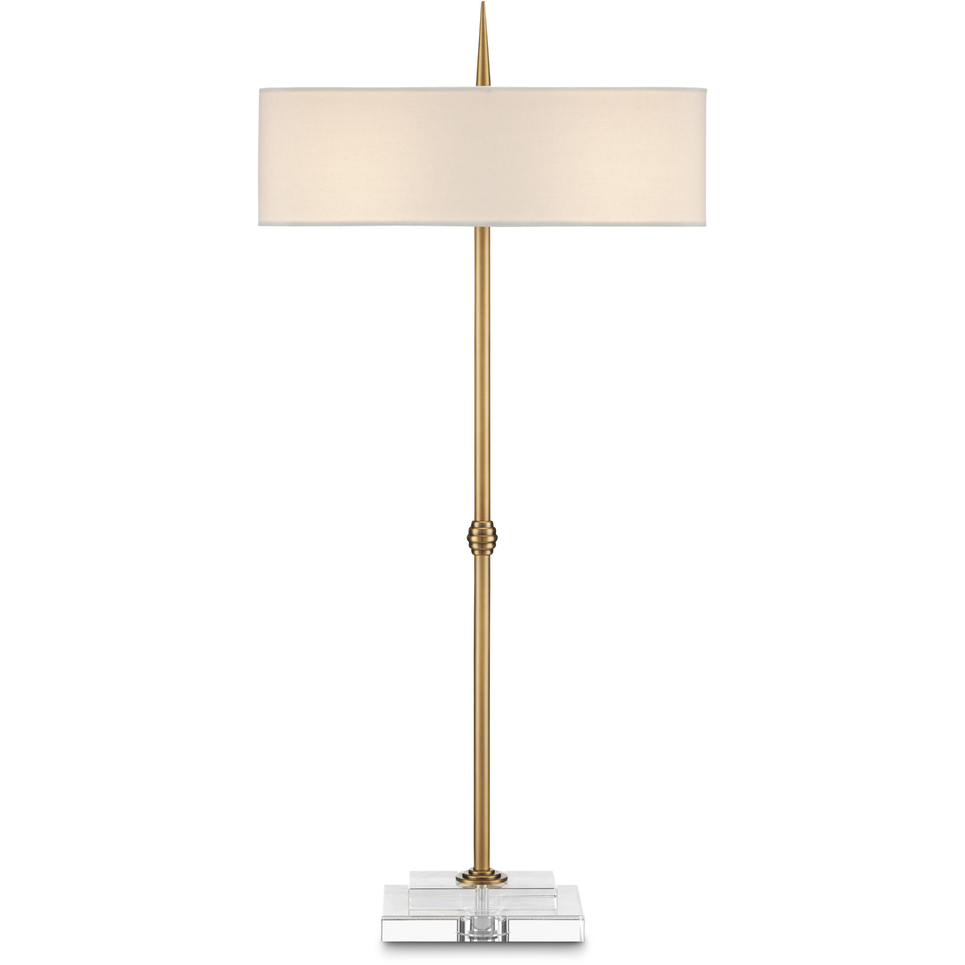 Caldwell 34.5 inch 25 watt Antique Brass and Clear Table Lamp Portable Light