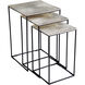 Irvine 24 X 16 inch Raw Nickel And Black Nesting Tables, Set of 3