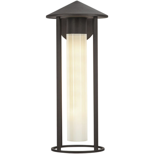 Alora Mood Tenko 1 Light 17.63 inch Bronze and Glossy Opal Glass Outdoor Wall Light