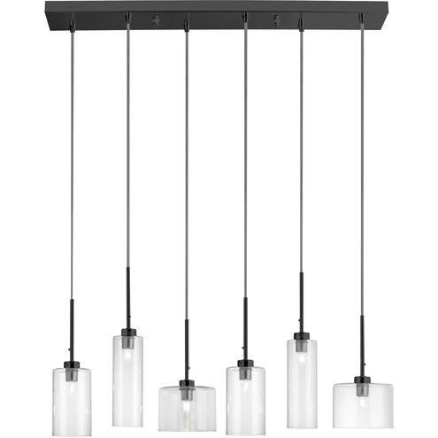 Industrial Chic 6 Light 29 inch Matte Black Pendant Ceiling Light