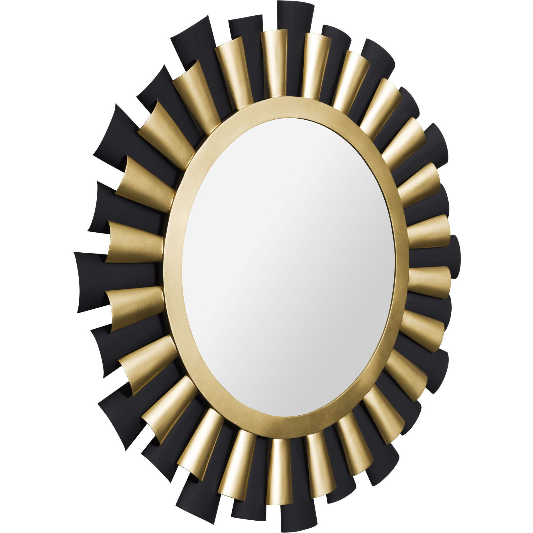 Daphne 36 X 36 inch Matte Black and French Gold Wall Mirror, Smithsonian Collaboration