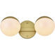 Majesty 2 Light 13 inch Brass Bath Sconce Wall Light