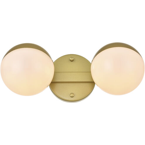 Majesty 2 Light 13 inch Brass Bath Sconce Wall Light
