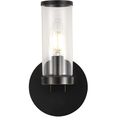 Revolve 1 Light 9.25 inch Clear Glass and Urban Bronze Bath Vanity Wall Light