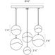 Grapes LED 12 inch Satin Nickel Cluster Pendant Ceiling Light in White Glass